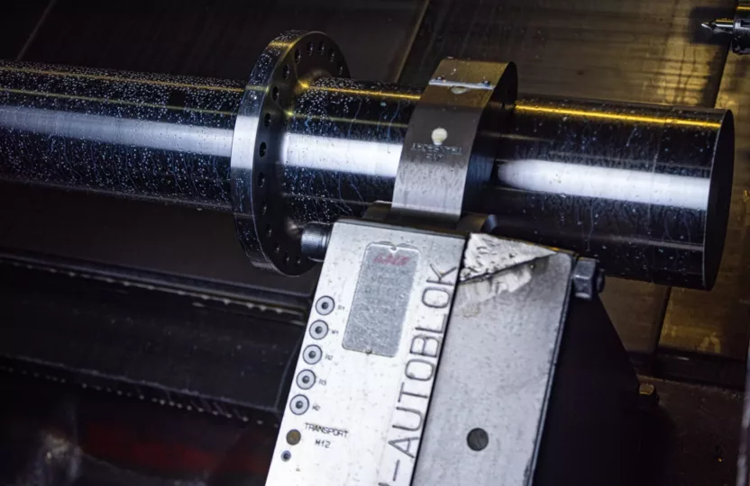 CNC lathe at work, CNC lathes & mills fabricating